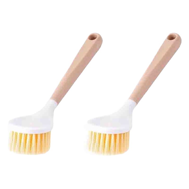 Imitation Wooden Handle Pot Brush Kitchen Pot Brush Long Handle Washing Tool Universal Artifact Does Not Hurt Hands Wholesale Cleaning