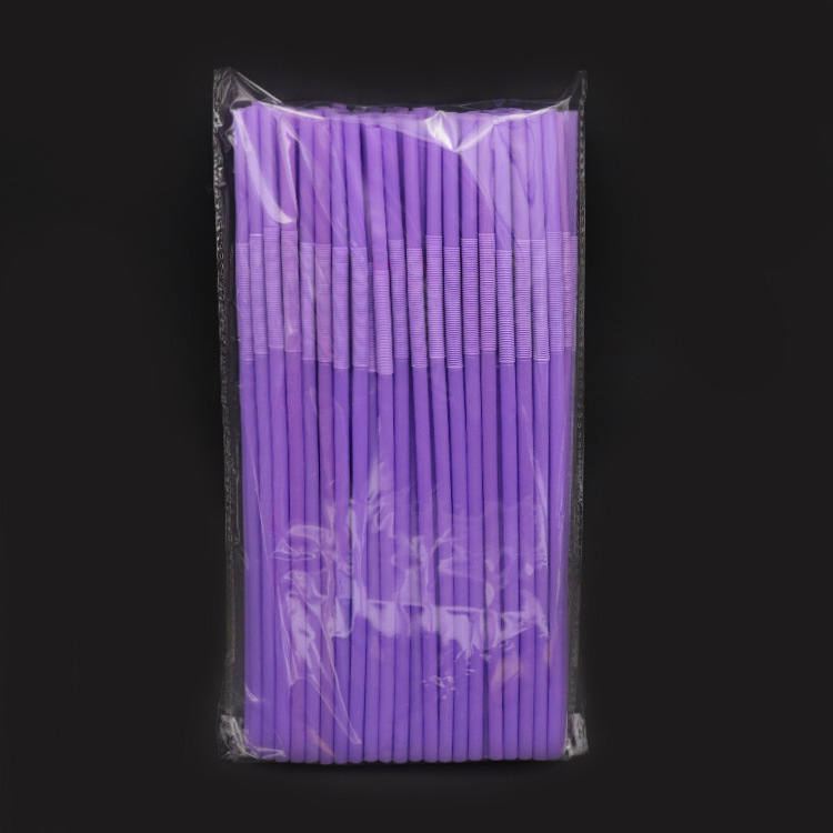 Picture of Seconds Amoy color art straw 8 color clear 100 PCs/pack disposable plastic creative bendable straw 6*260mm