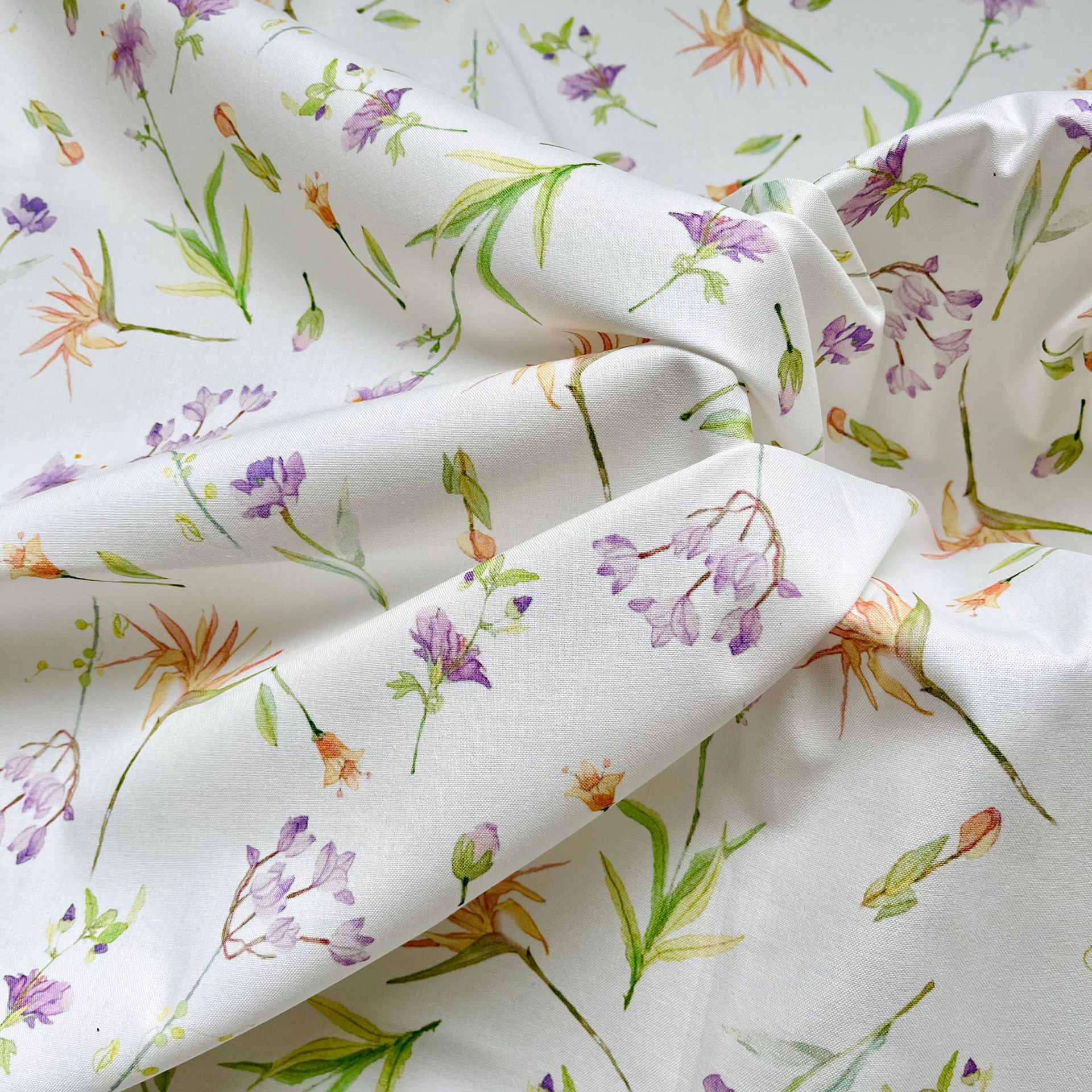 Picture of Small Floral Cotton Twenty Cotton and Linen Fabric Digital Printing Children's Clothing Shirt Hanfu New Chinese Clothing Noodles