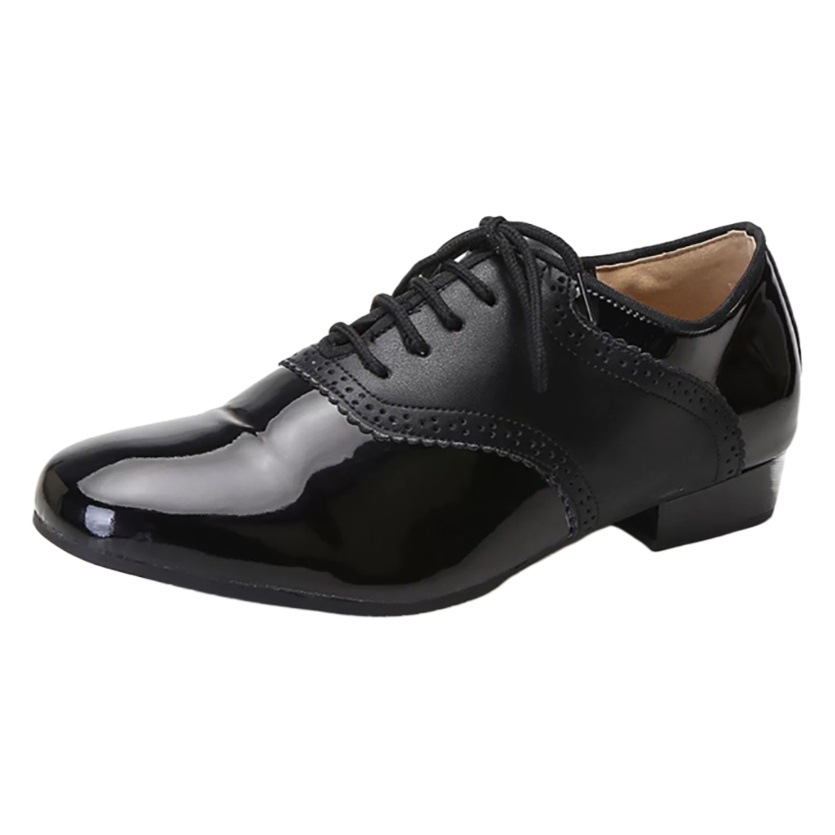 New men's modern dance shoes social square dance shoes soft bottom adult national standard breathable outdoor leather dance shoes