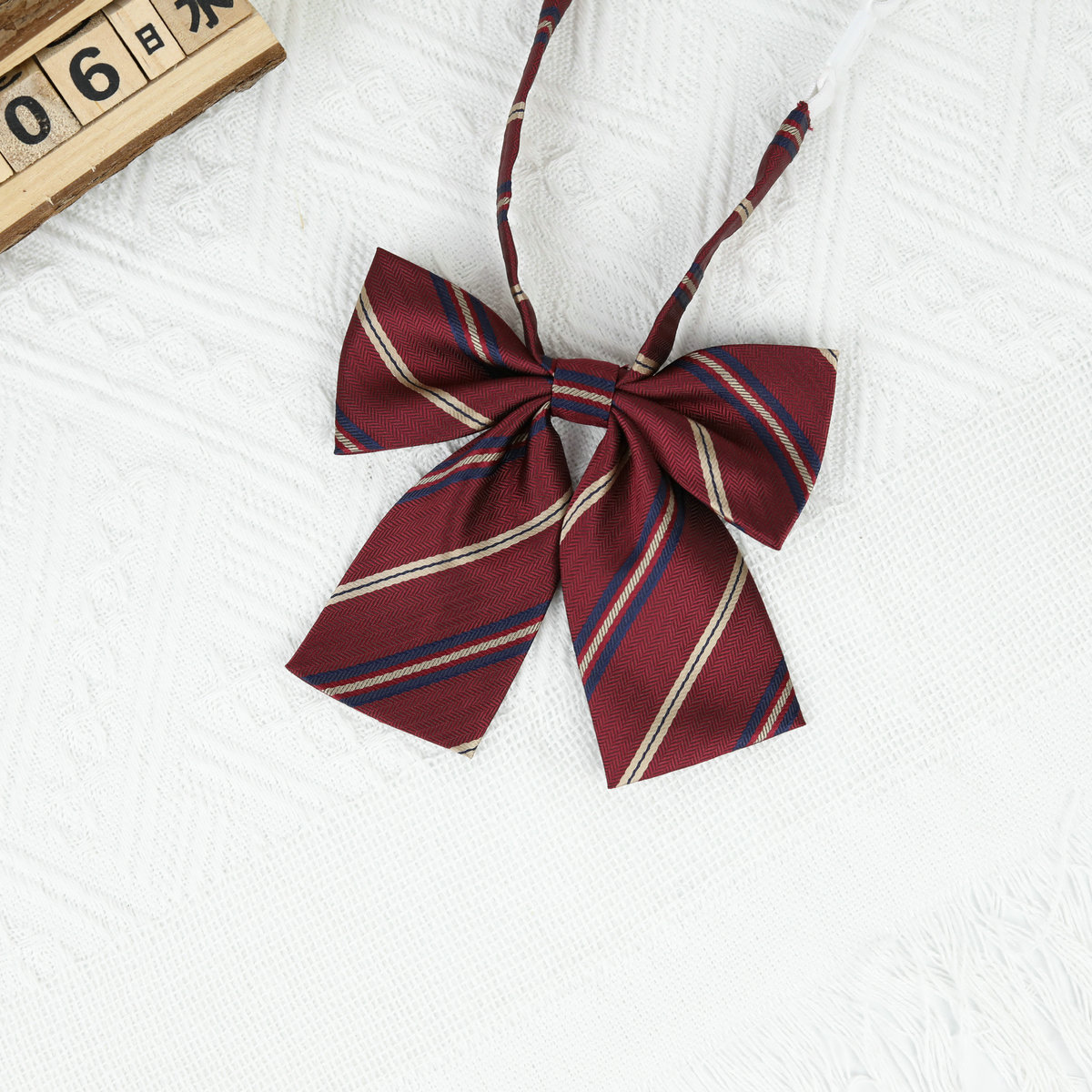 Picture of Jk Japanese Style Uniform Leather-band Free Tie Men's Bow Tie Women's All-match School Style Daily Striped Simple School Uniform