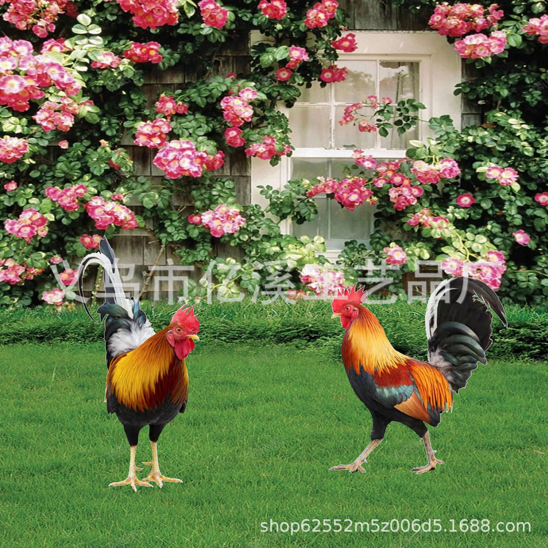 Explosions YKLU073 Amazon stereo courtyard Rooster acrylic mirror yard art garden outdoor decoration