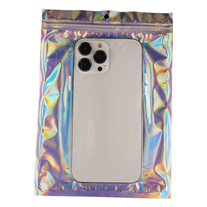 Laser film Yin and Yang bone bag jewelry packaging bag translucent ziplock bag mobile phone shell packaging bag factory in stock wholesale