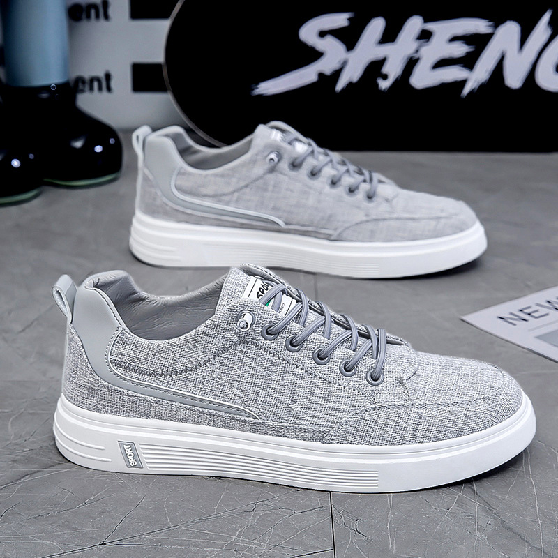 Men's Shoes Autumn 2025 Sports Casual Canvas Shoes for Men, Work Canvas Men's Linen Flat Sneakers, Lightweight Casual