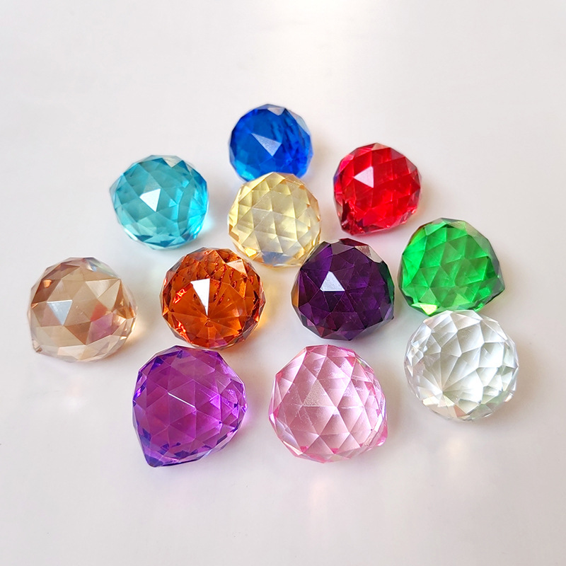 Crystal Bead Curtain Pendant Spherical Cut Beads Glass Pendant Handmade DIY Wear Beads Pendant Crystal Lamp Decoration
