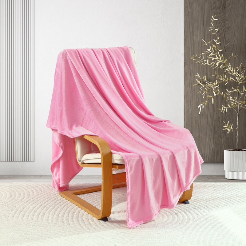 Picture of Flannel Blanket, Coral Fleece Solid Color Blanket, Nap Blanket, Office Shawl Blanket, Throw Blanket, Nap Blanket, Gift for Sales Promotion