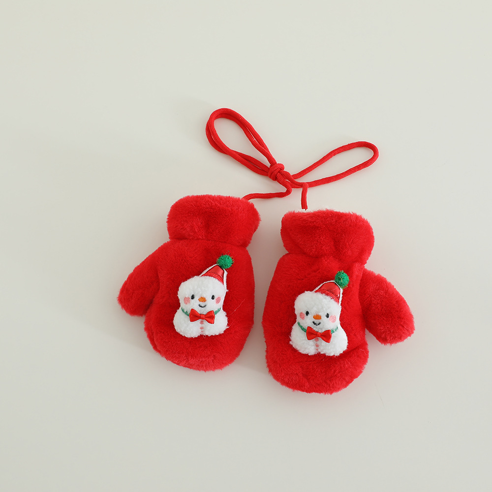Picture of Children's Gloves Winter fleece-lined Thickened Warm Boys' and Girls' Cute Super Cute Neck Baby Finger Christmas Autumn and Winter
