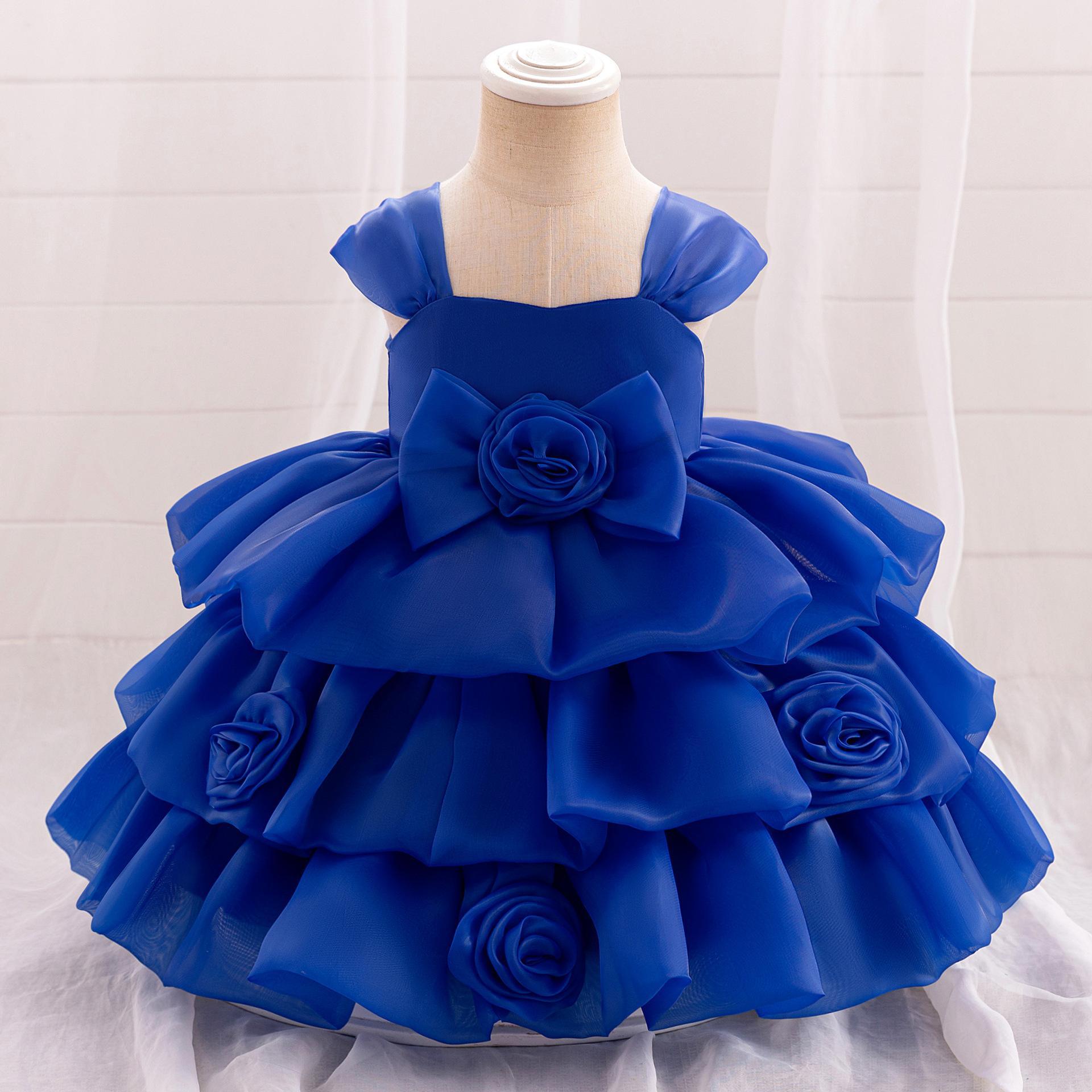 Picture of Toddler's Year-old Dress Baby's Year-old Dress Flower Girl's Wedding dress Girl's Puff Cake Dress
