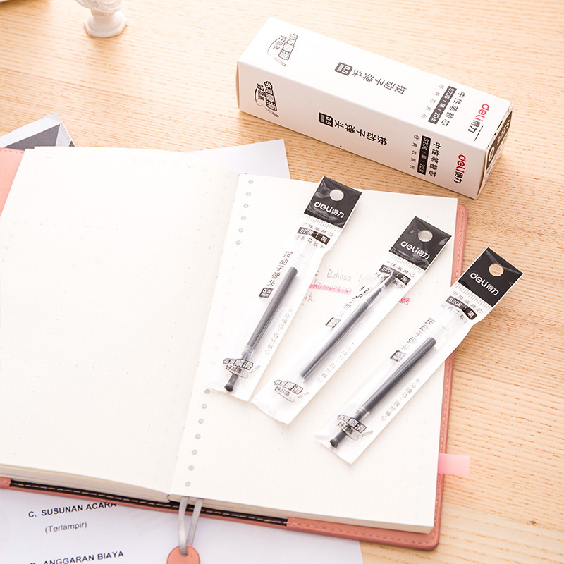 Picture of Deli S206 push refill Black Blue Red 0.5mm bullet matching S01/S08 pen thick refill