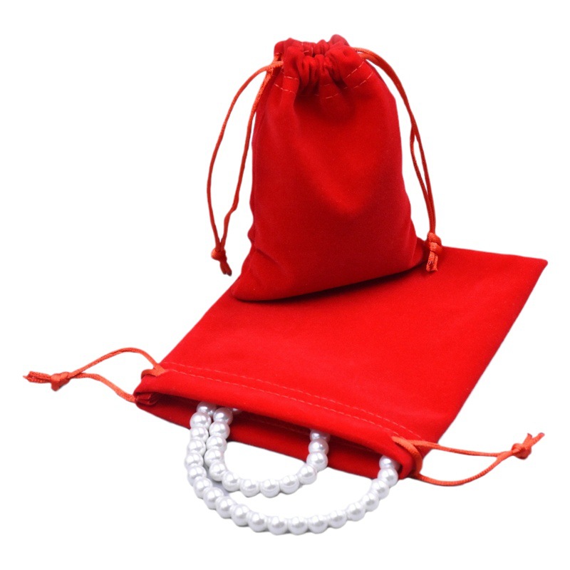 High-Quality Flocked Cloth Gift Bag, Jewelry Drawstring Velvet Bag, Cosmetics Storage Bag