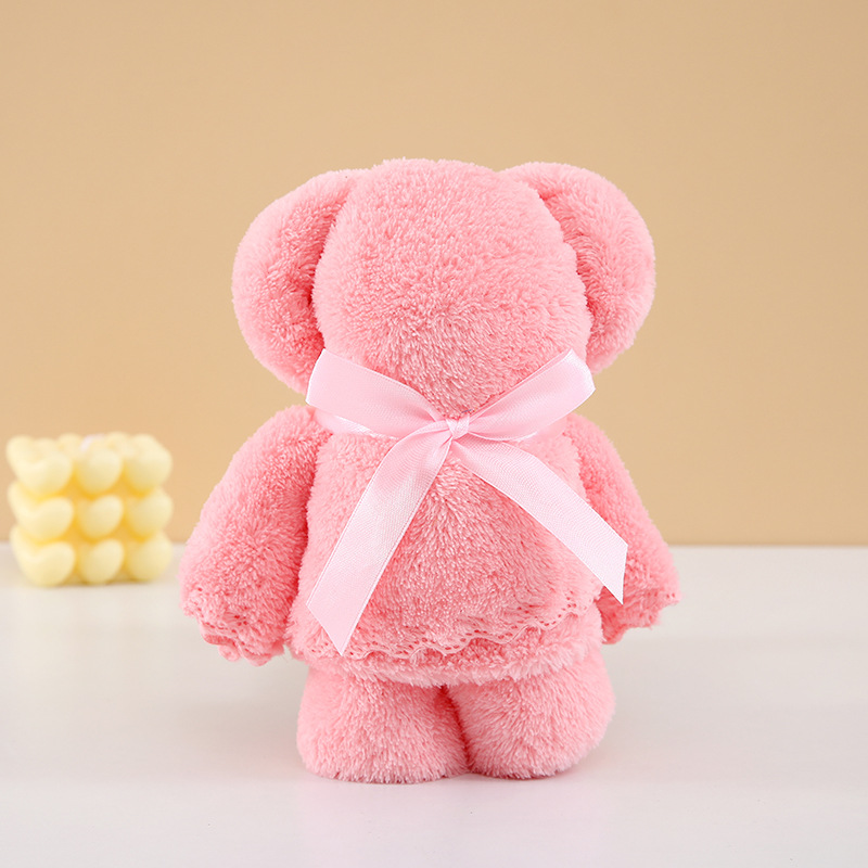 Picture of Coral fleece bear towel hand gift shop wedding birthday gift shop celebration activities cute creative gifts