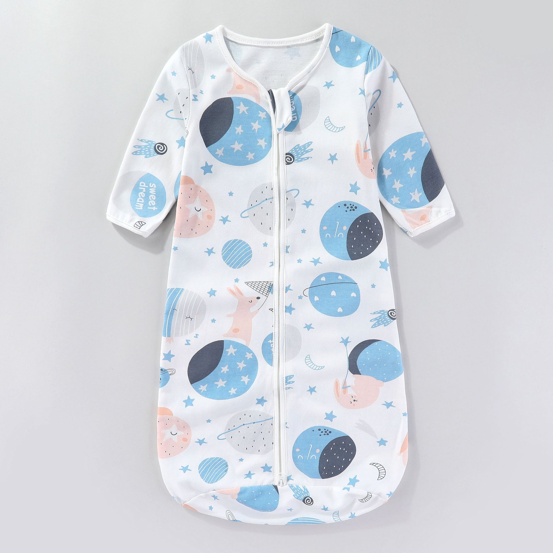 Picture of Baby Cotton Sleeping Bag Anti-Scare Integrated Swaddling Baby Newborn Long Sleeve Swaddling Four Seasons Universal Cross-border