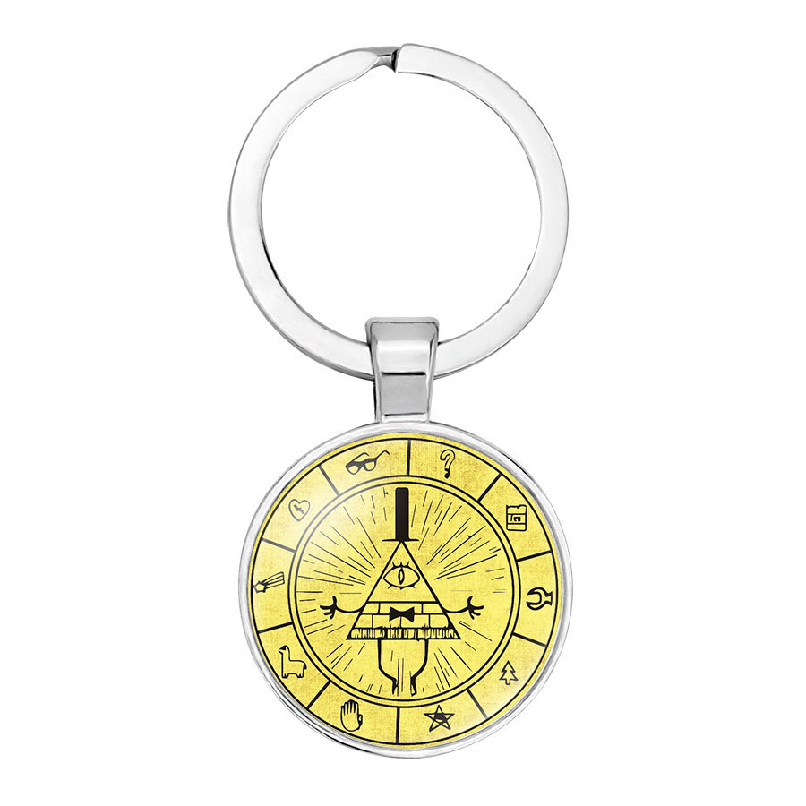 AliExpress Hot Pendant Grotesque Town Gravity Decryption Triangle Time Gem Alloy Keychain