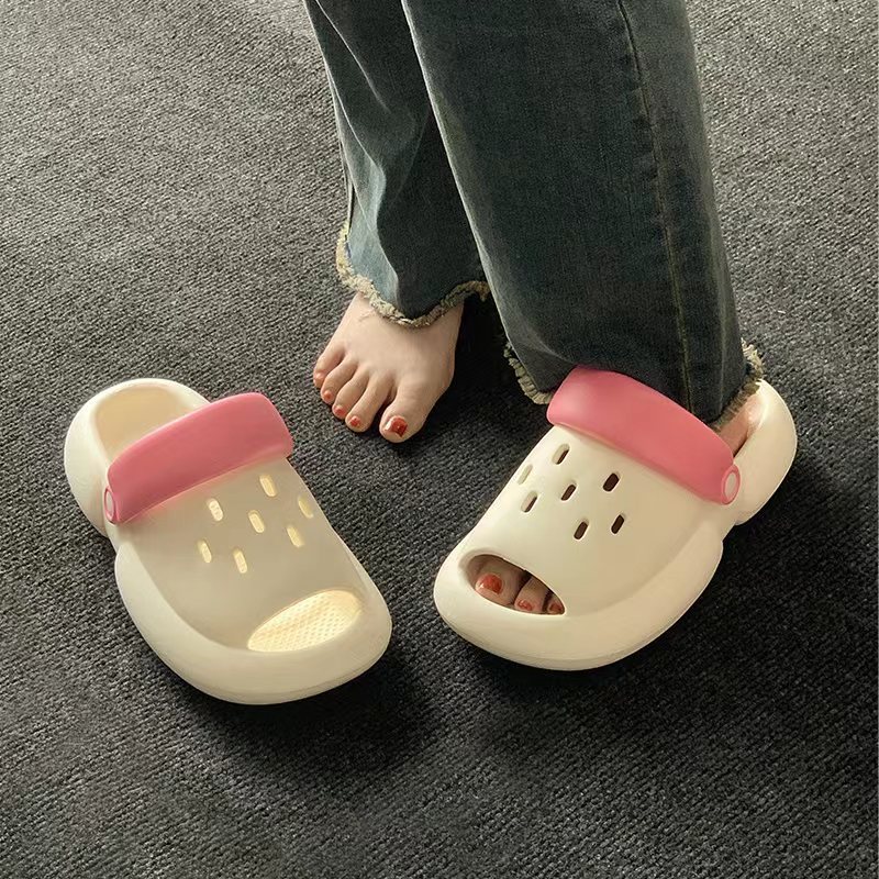 Picture of Ant Love Spring and Summer New Simple Solid Color Fish Mouth Hole Shoes for Couple Men and Women Comfortable Outer Wear Sandals and Slippers