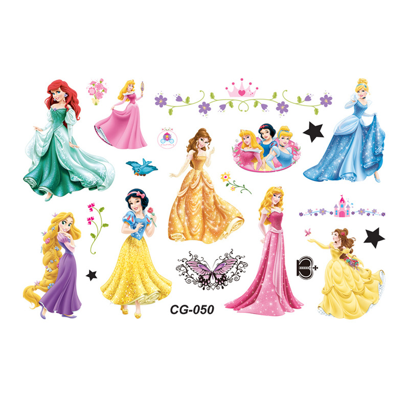 Picture of Children's Tattoo Stickers Birthday Party Tattoo Stickers Transfer Stickers Foreign Trade Snow White Sleeping Beauty Mermaid