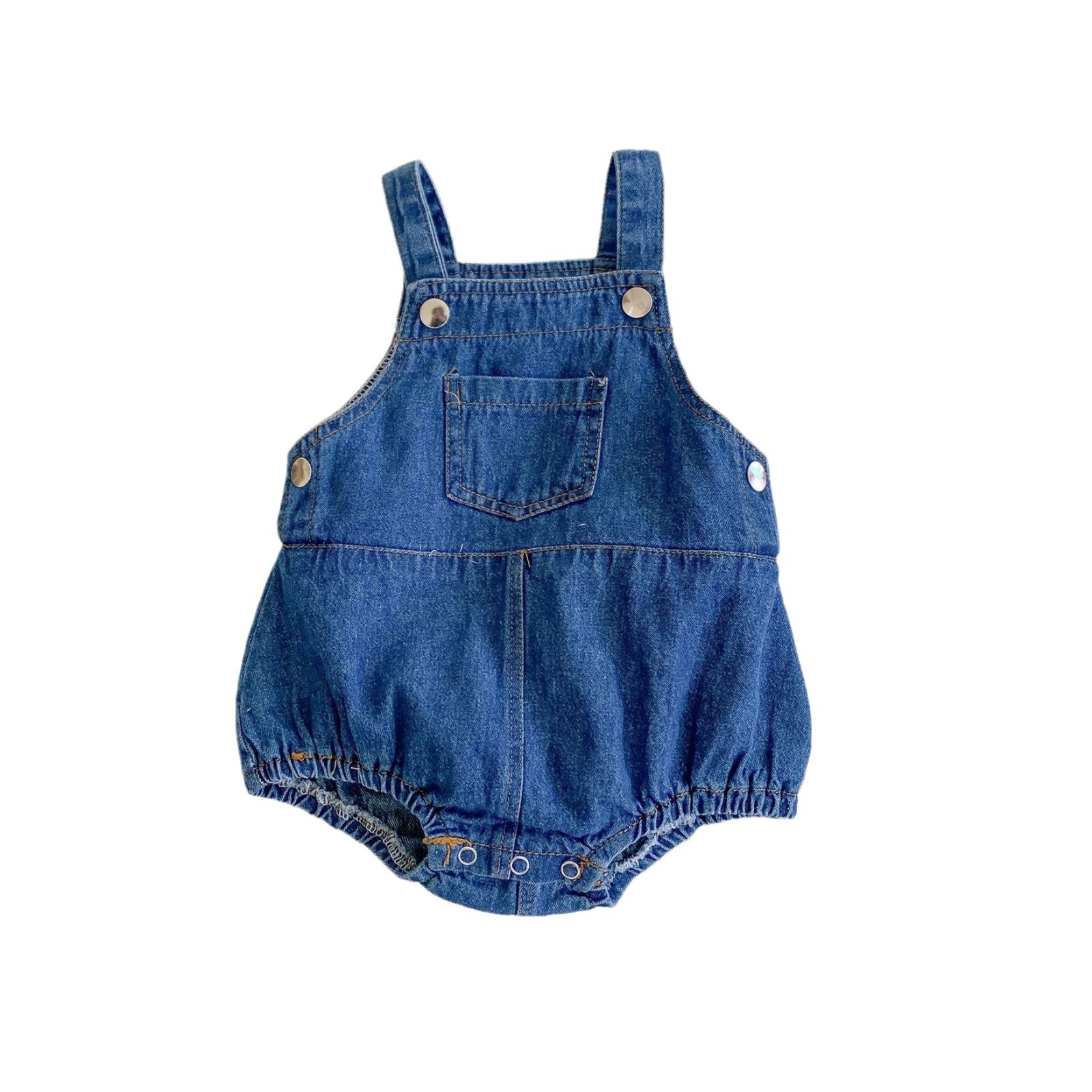 Picture of 2025 Spring and Summer Infants and Young Children, Male and Female Babies, Denim Suspenders, Baby Clothes, 0-2 Years Old, Cotton Jumpsuits, Rompers