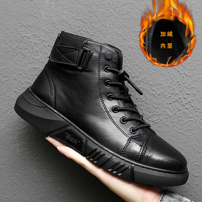 Picture of 2023 Cross-border Explosions plus size Fashion Martin Boots Men's British Men's Boots fleece-lined Warm High-top Men's Casual Leather Boots