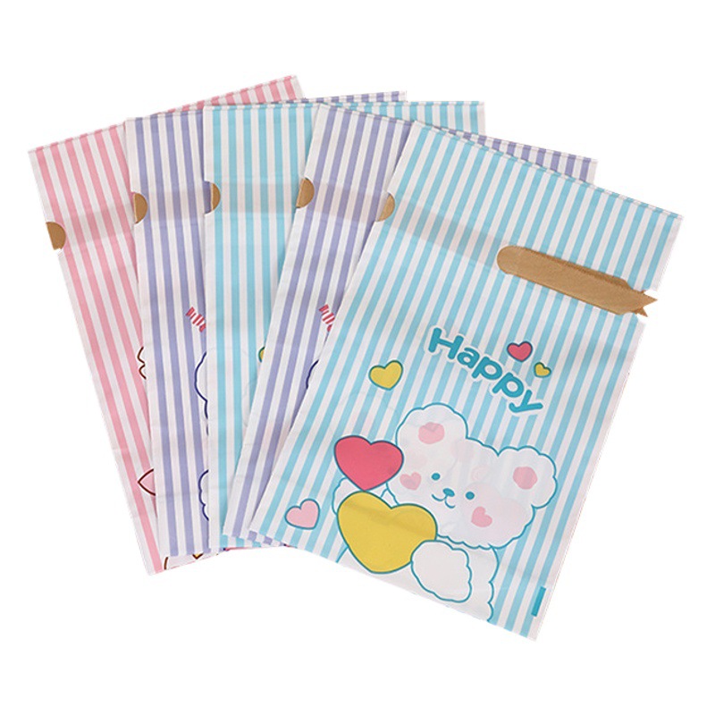 Cartoon cookie candy cookie bag nougat ribbon drawstring bag baking snowflake crisp packaging bag wholesale