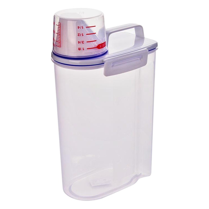 Portable rice bucket with measuring cup storage cabinet coarse cereals storage tank kitchen non-damp storage tank sealed tank