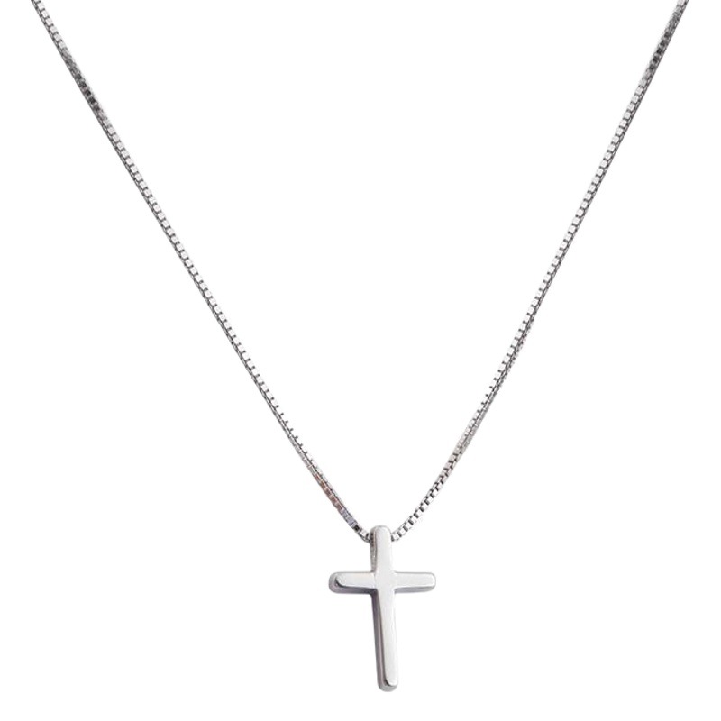 925 Silver Plated Small Cross Necklace Women's Summer Pendant Niche Design 2025 New Trendy Clavicle Chain