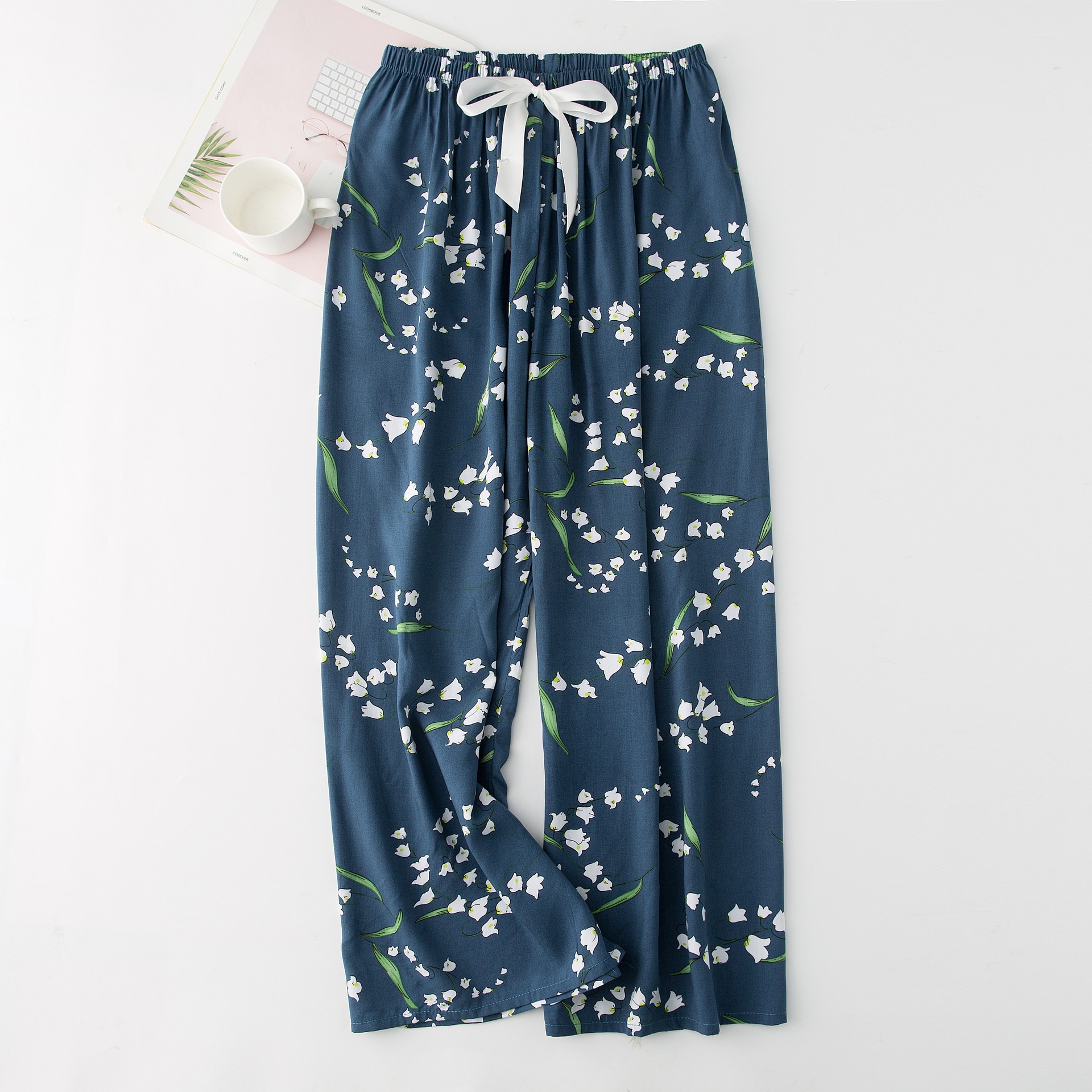 Picture of Cotton Silk Pajama Pants Women's Summer New Large Size Loose Pants Pregnant Women Can Wear Ram Cotton Thin Pants