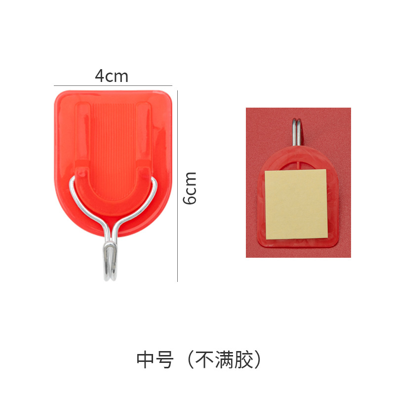 Picture of Festive Viscose Hook Red U-Shaped Small Plastic Hook Chinese Knot Pendant Storage Hook Door Hook
