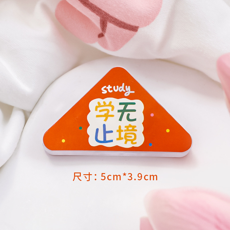 Picture of Creative inspirational text triangle clip student pp note clip acrylic document anti-roll clip test paper storage corner clip