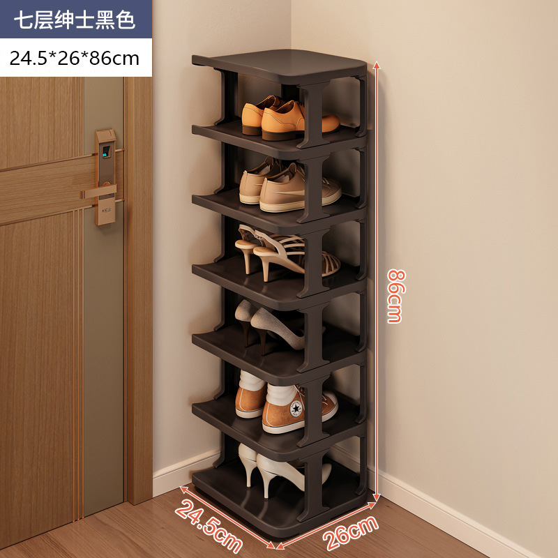 Picture of Simple Dust-proof Small Shoe Rack at Dormitory Door Household Multi-layer Space-saving Installation-free Storage Shoe Cabinet