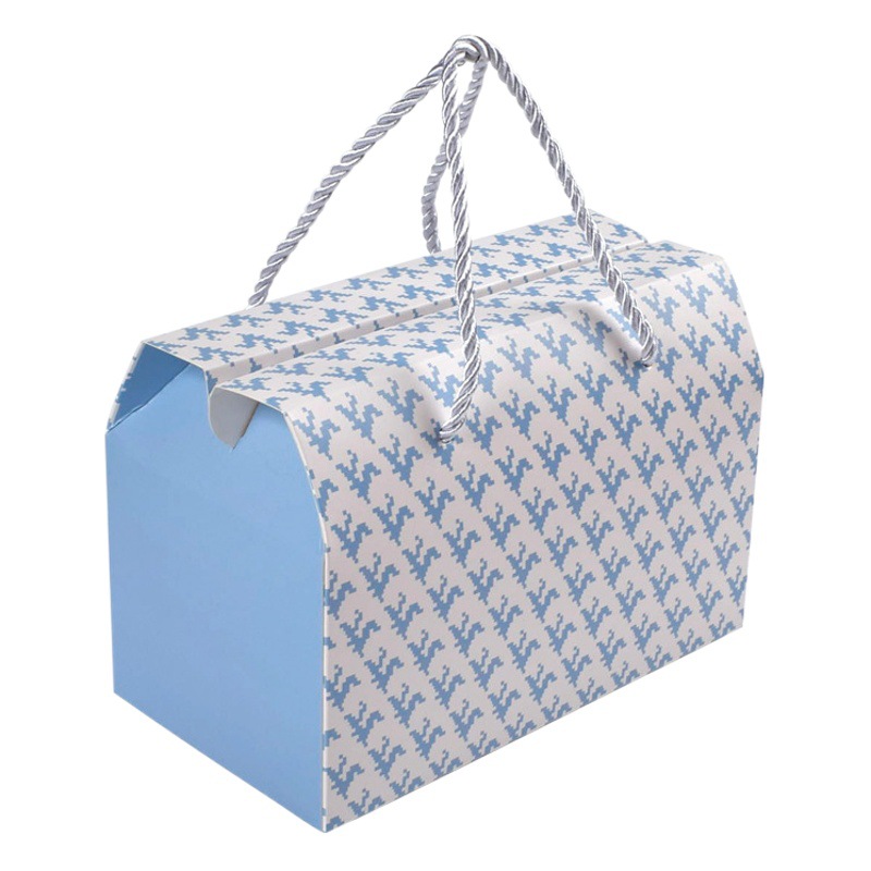 Portable ins Simple Nougat Cake Box Spot Korean Cookies Baking Packaging Folding Towel Gift Box