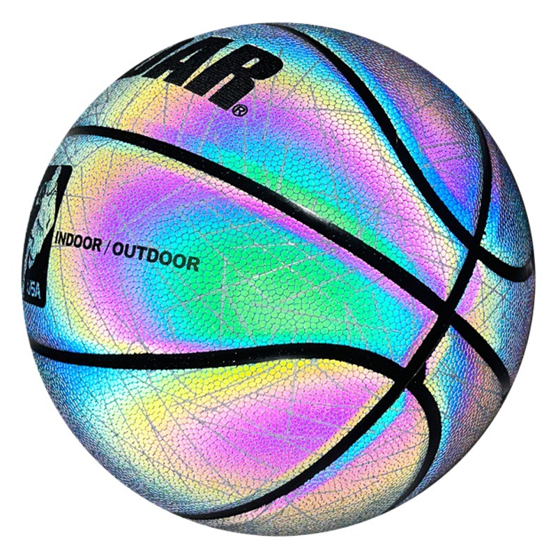 Reflective Basketball Luminous Luminous Basketball Training Game Indoor and Outdoor Cement Ground Wear-resistant Net Red Blue Ball