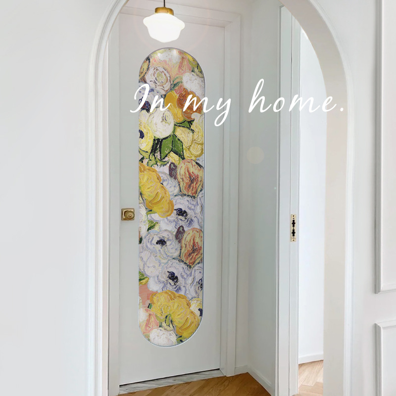 Picture of Van Gogh Window Paper Bathroom Bathroom Glass Sticker Toilet Door Window Sticker Anti-Light Transmitting Opaque