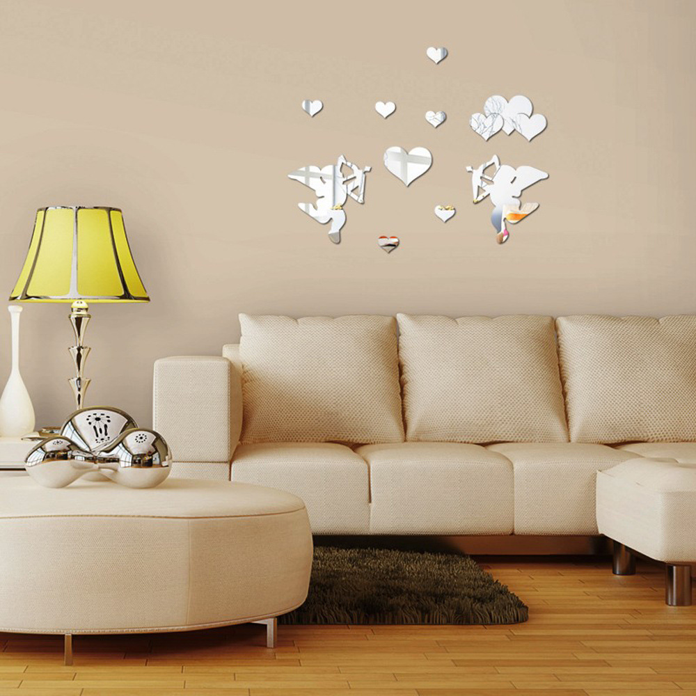 Picture of AliExpress Explosions Love Cupid Mirror Wall Stickers Living Room Bedroom Decorative Acrylic Mirror Wall Stickers 361235