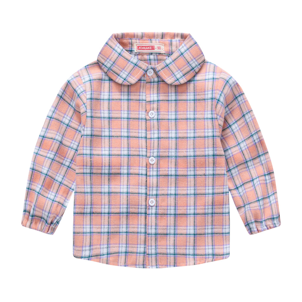 Picture of New children's spring and autumn casual long-sleeved shirt Korean style boys and girls plaid shirt children's trendy brushed shirt