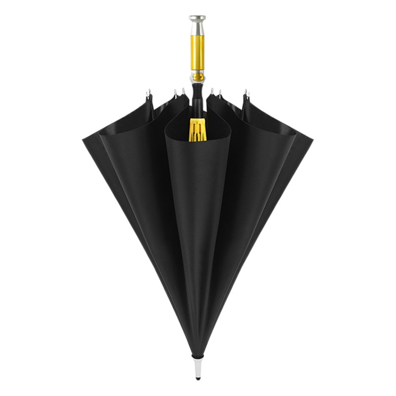 Internet Red Umbrella Luxury Car Business Umbrella Customized LOGO VIP Umbrella Black Rubber Straight Umbrella Sunscreen Two-generation Three-fold VIP Umbrella
