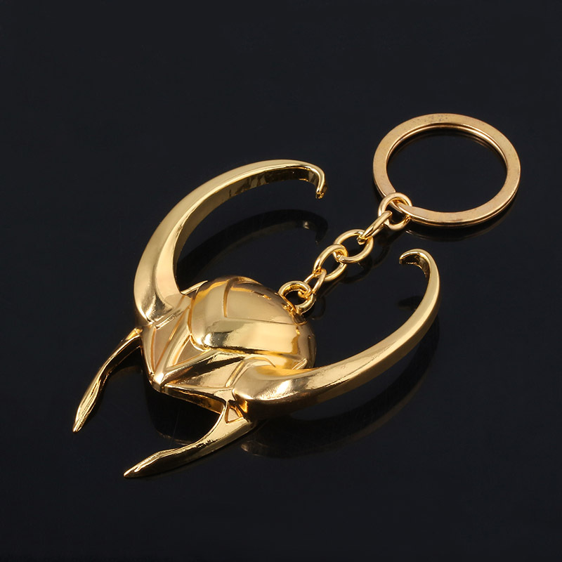 Surrounding Evil God Loki Golden Mask Helmet Keychain Avengers Men's Pendant
