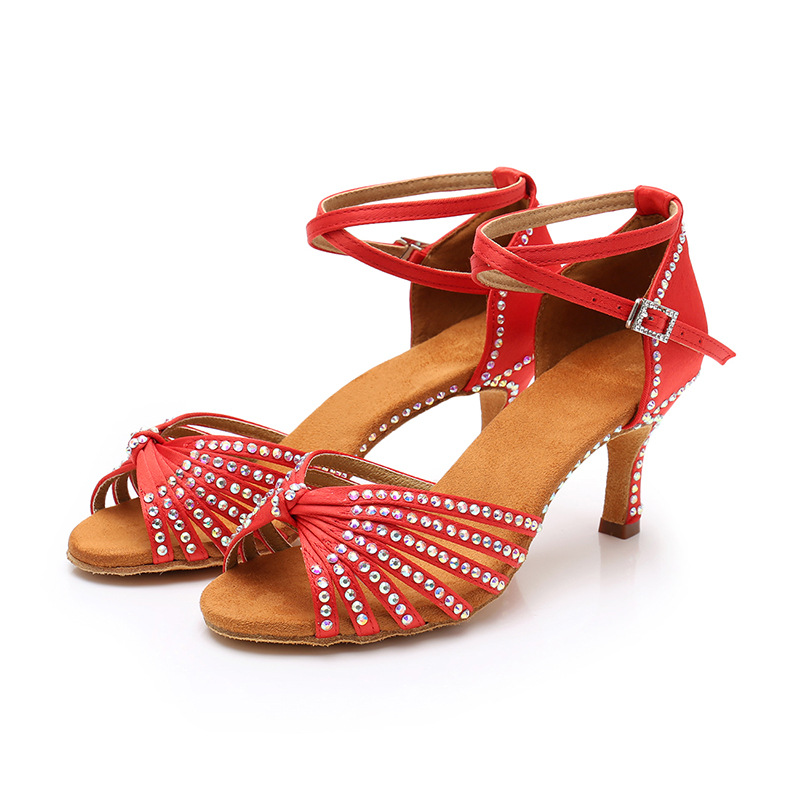 Picture of Adult Women's High-heeled Soft-soled Latin Dance Shoes Stage Performance Shoes Professional Ballroom Dance Shoes Latin Dance Shoes Performance