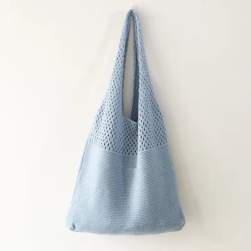 Picture of Cute Knitted Bags 2024 Fashion Hollow Handbags Fashionable and Easiest for Match Shoulder Bags Large Capacity Tote Bags Cross-Border