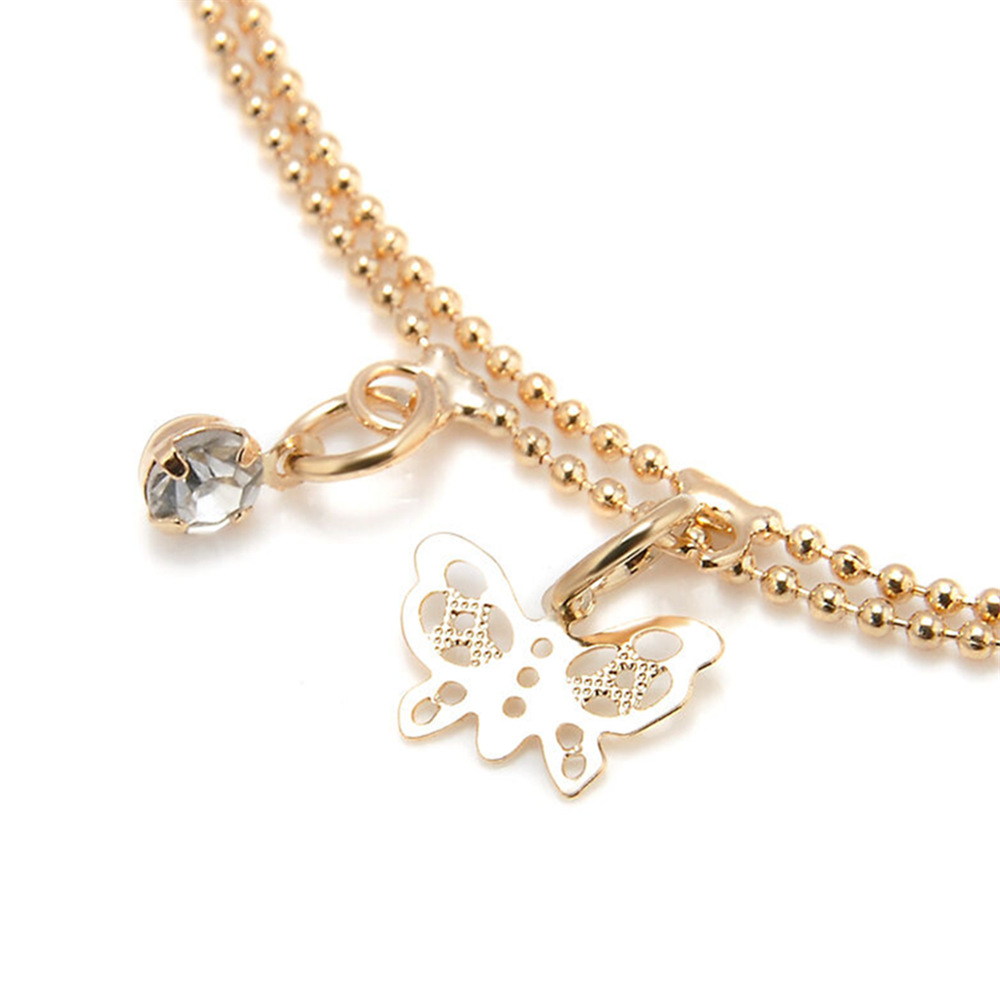 Picture of Aliexpress Jewelry Foot Accessories European and American New Style Double-Layer Butterfly Anklet Fashionable Alloy Women's Anklet Trendy