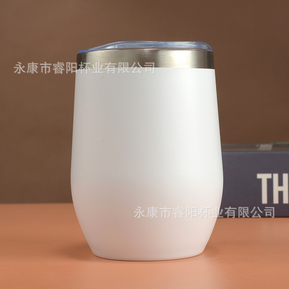 Picture of Cross-border Amazon swig eggshell cup U-shaped egg cup 304 stainless steel double layer 12oz in stock handle red wine cup