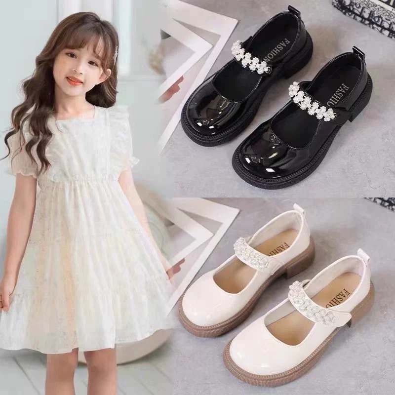 Girls' Leather Shoes 2025 Spring and Autumn New Spring Children's Soft-soled Princess Shoes Black Large Children's Mary Jane Single-layer Shoes