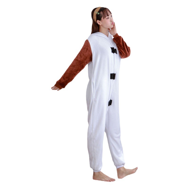 Autumn and Winter Snow Baby Olfa Cartoon One-Piece Pajamas Frozen Snowman Home Wear Couple Style Flannel