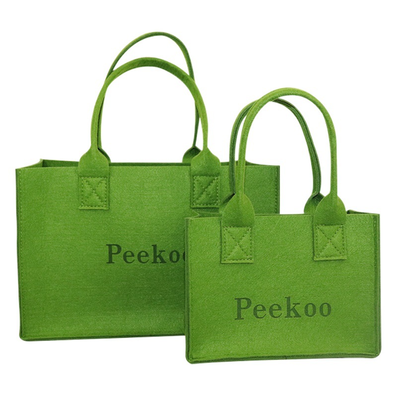Felt Handbag Custom Souvenir Felt Small Tote Bag Cross-Border Felt Handbag High-End Solid Color Large Capacity