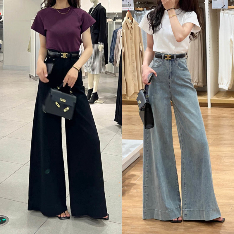 Spring 2025 Hot Style Versatile Loose Slimming High Waist Wide Leg Jeans for Women