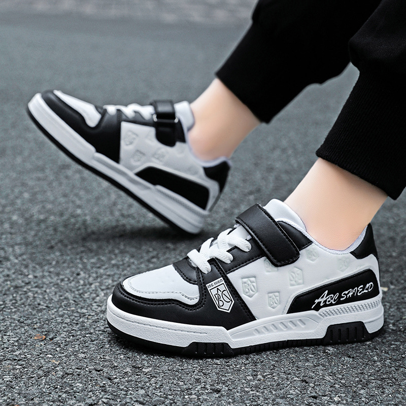 Children's Shoes 2025 Spring and Autum New Leather Wear-Resistant Boys' Sneakers 6-12 Years Old Sports Shoes Girls Versatile Casual Shoes