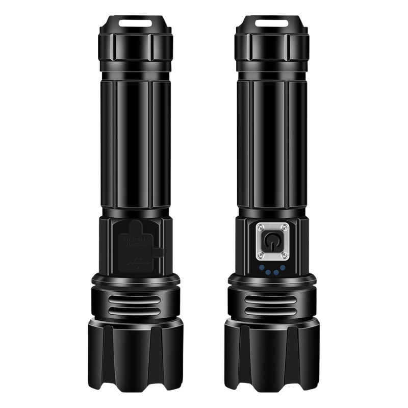Cross-border hot sale 30W P70 bulb strong light telescopic focusing outdoor lighting flashlight