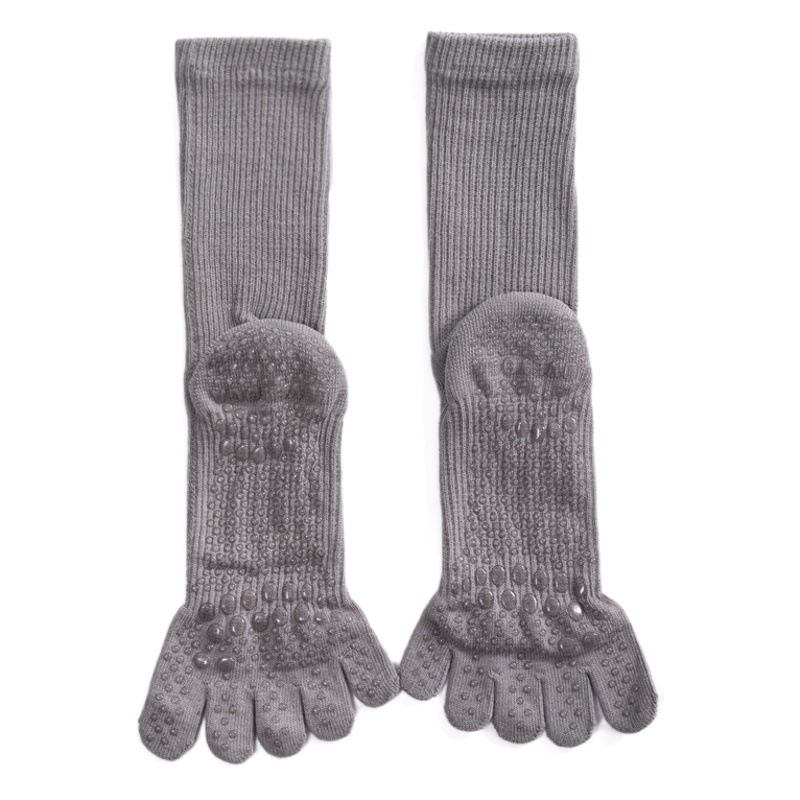 Dispensing non-slip cotton mid-calf foreign trade Toe Toe socks yoga socks pressure professional high-top Pilates sports socks