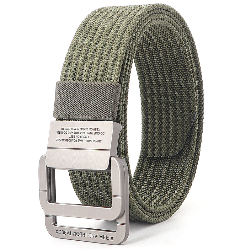 Picture of Alloy double loop buckle belt men's Korean woven nylon tactical sports outdoor pants belt canvas wholesale men's