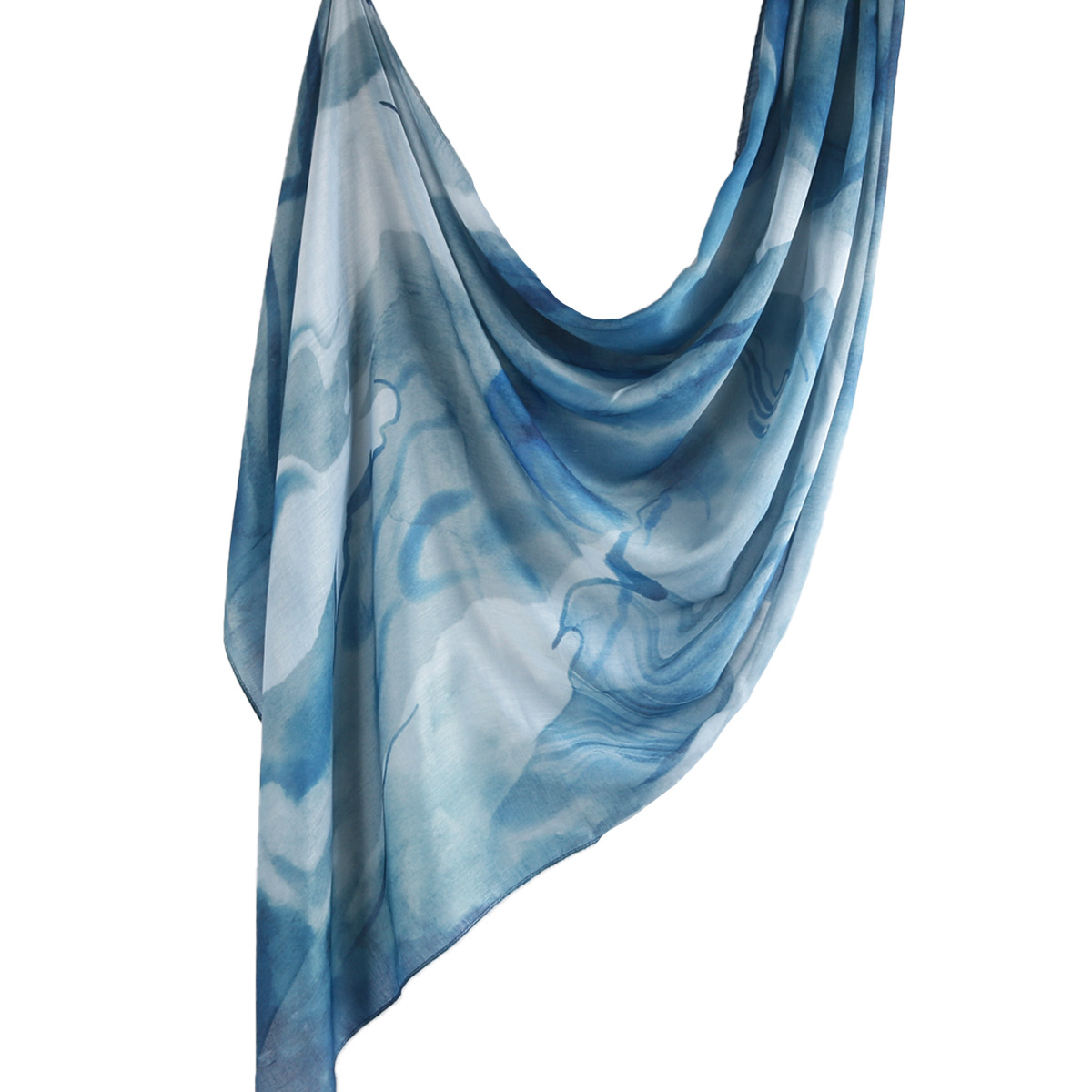 Picture of Best-Selling Watercolor Tie-Dye Cotton Scarf Arabian Satin Polyester Long Scarf Turkish Middle Eastern Scarf