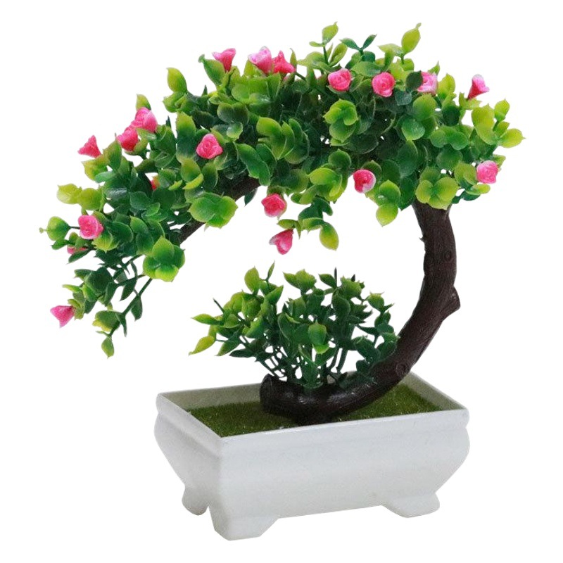 Spot Manufacturer Wholesale Home Artificial Bonsai Set Flower Living Room Entrance Indoor Crescent Ornaments Plastic Florals