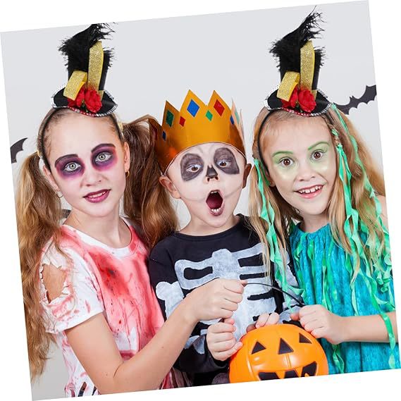 Picture of New Halloween Decorative Headband Masquerade Birthday Party Feather Hat Headband Pie Decoration Props
